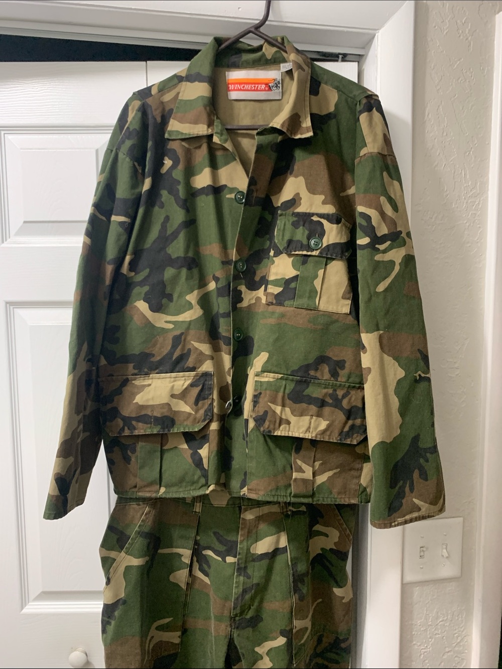 Winchester Men's Woodland Camo Field Jacket and Pants Combo, 2 Piece - Green